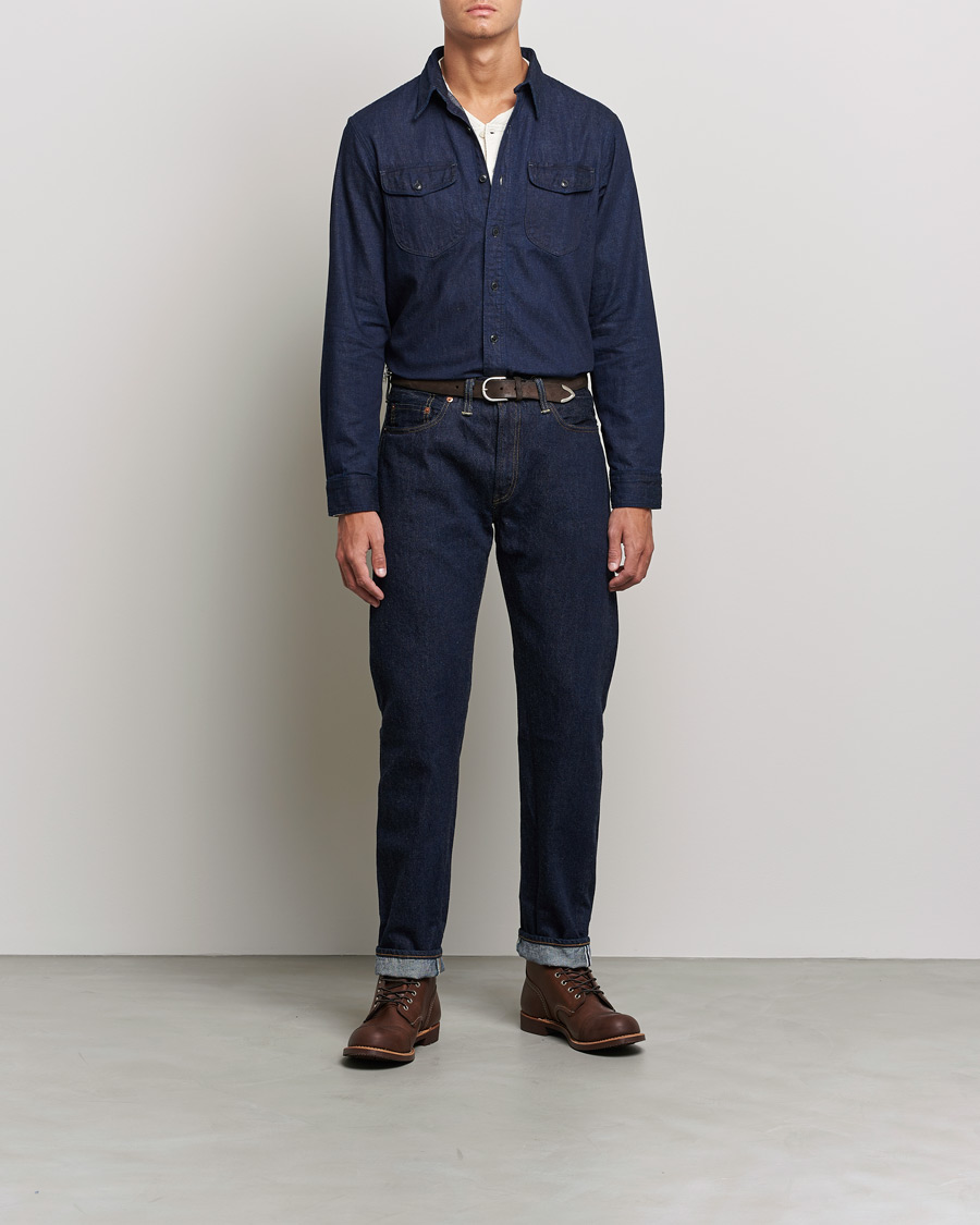 Herre | Skjorter | RRL | Preston Denim Work Shirt Rinse Wash