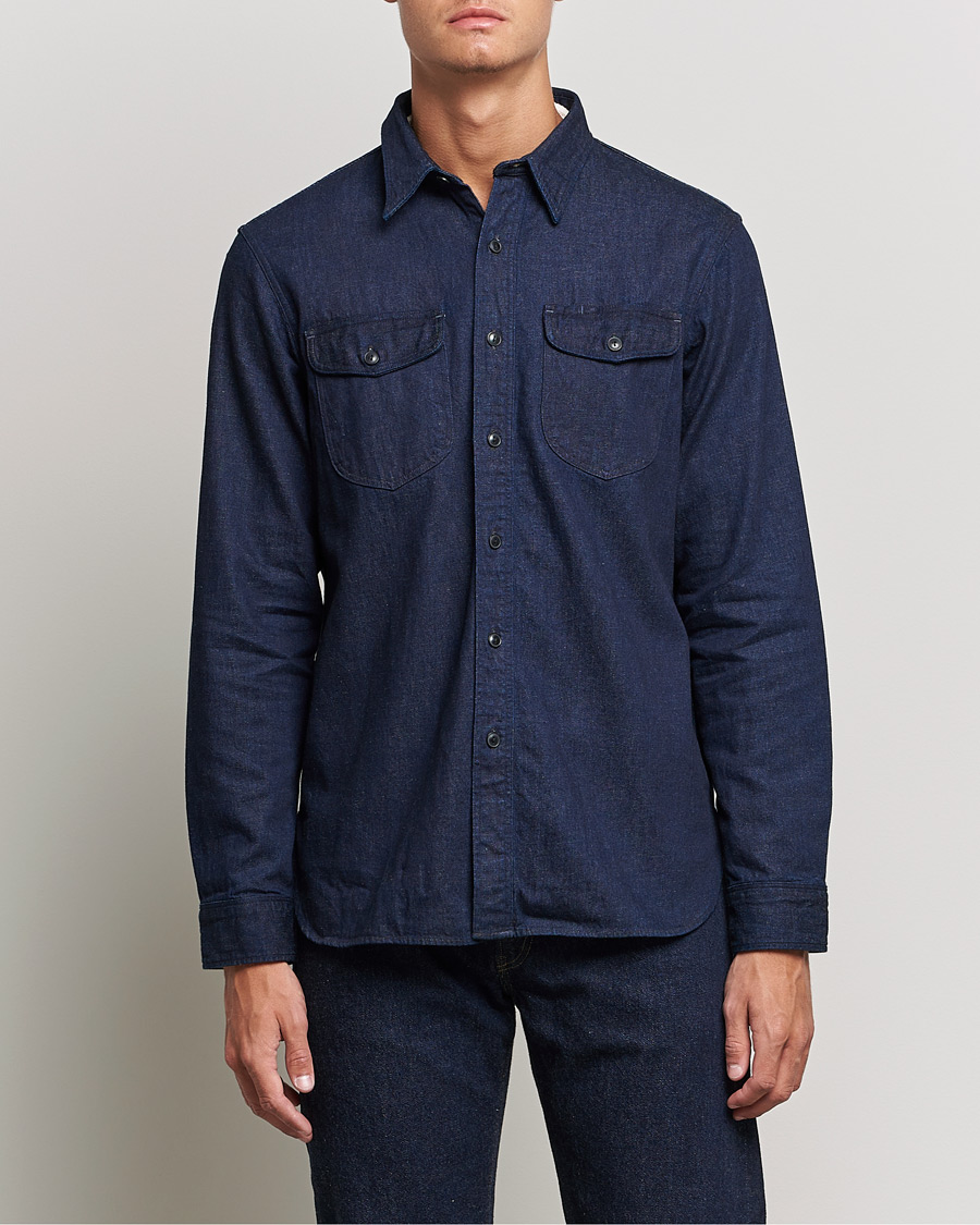 Herre | Skjorter | RRL | Preston Denim Work Shirt Rinse Wash