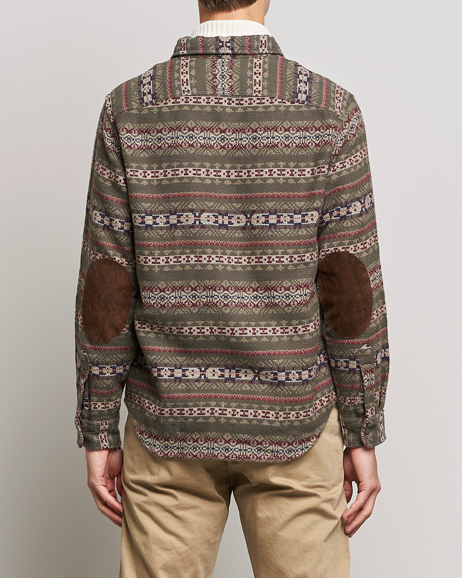 Herre | Skjorter | RRL | Melton Brushed Jacquard Overshirt Olive