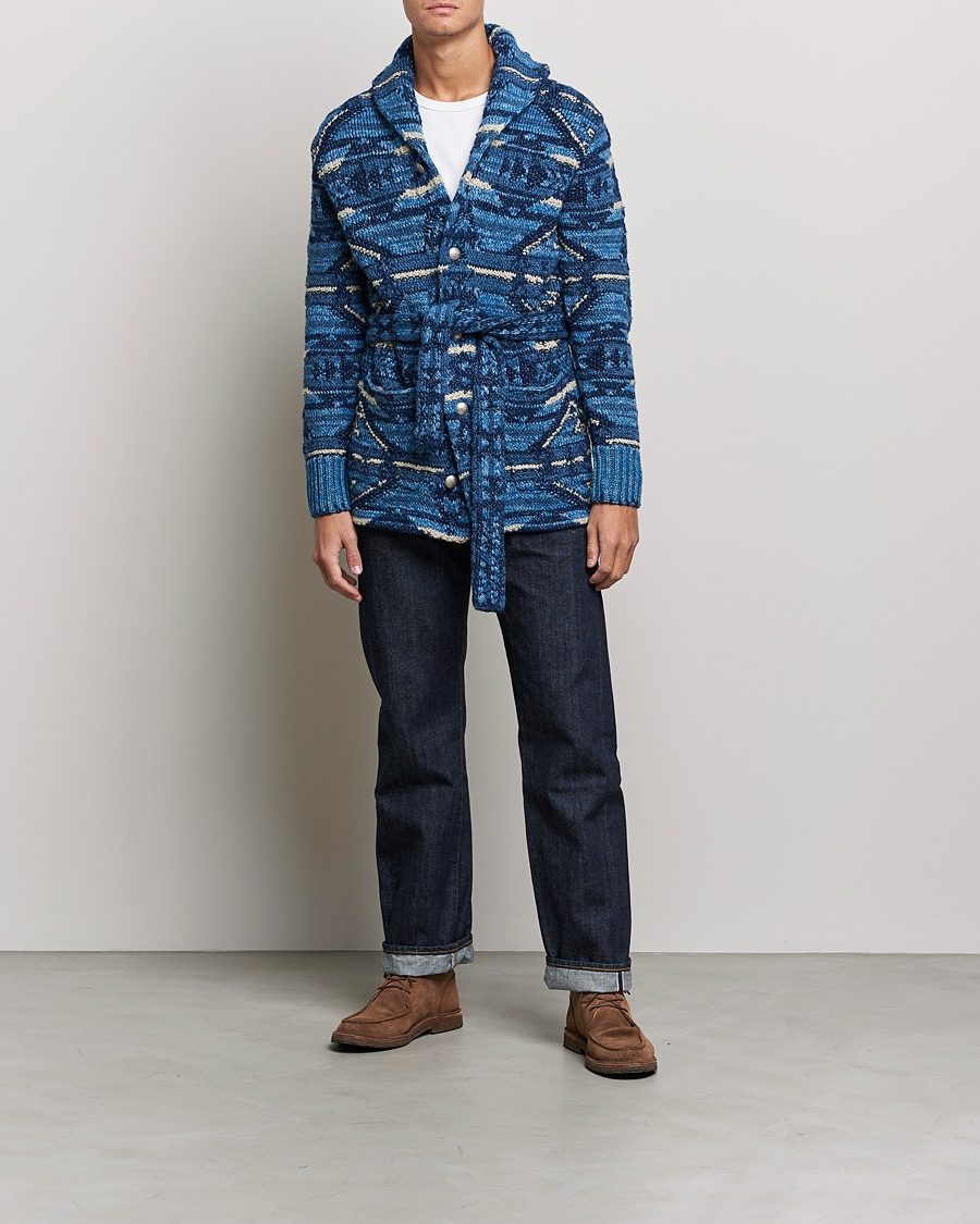 Herre | Gensere | RRL | Ranch Shawl Collar Cardigan Indigo Multi