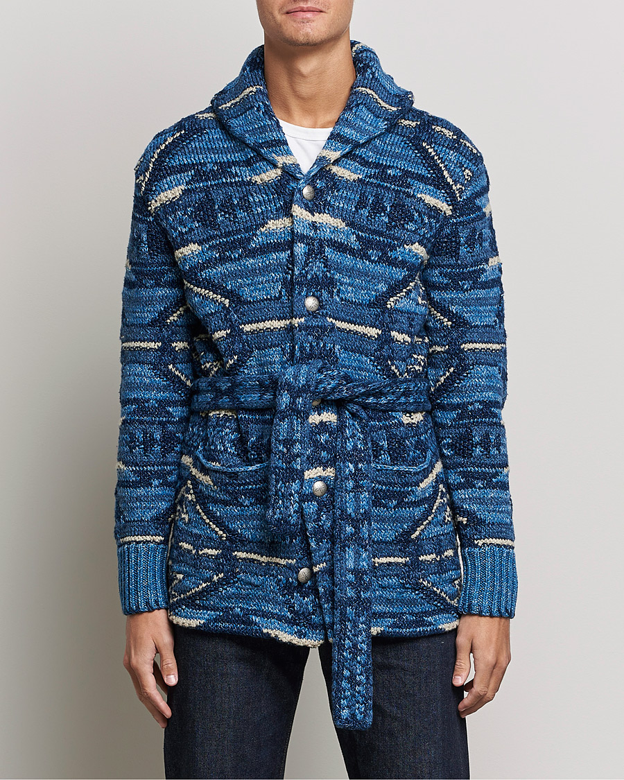 Herre | Gensere | RRL | Ranch Shawl Collar Cardigan Indigo Multi