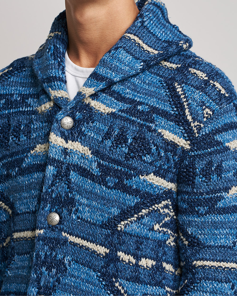 Herre | Gensere | RRL | Ranch Shawl Collar Cardigan Indigo Multi