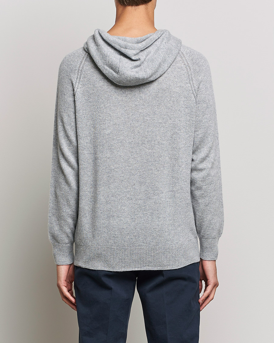Herre | Gensere | Johnstons of Elgin | Seamless Cashmere Hoodie Silver