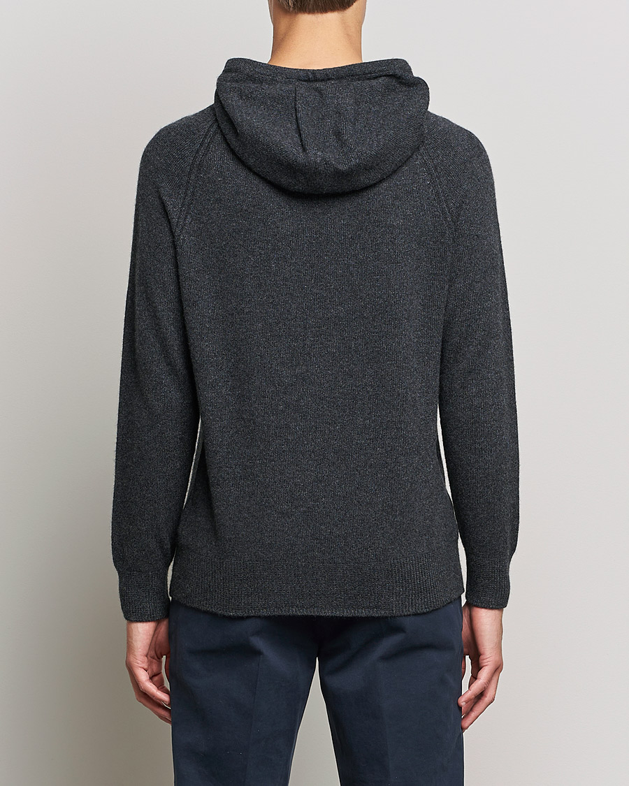 Herre | Gensere | Johnstons of Elgin | Seamless Cashmere Hoodie Carbon