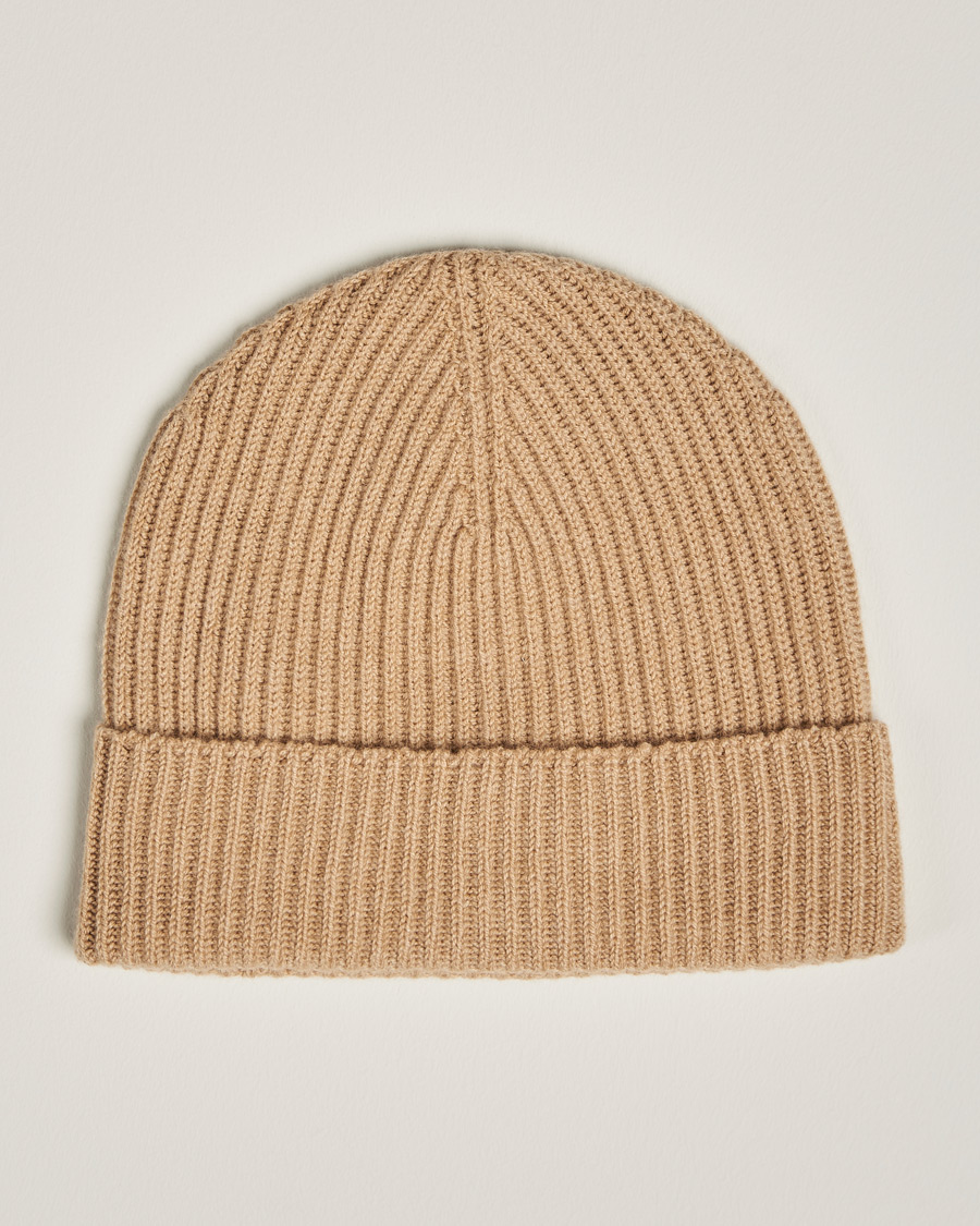 Herre | Johnstons of Elgin Cashmere Ribbed Hat Camel | Johnstons of Elgin | Cashmere Ribbed Hat Camel