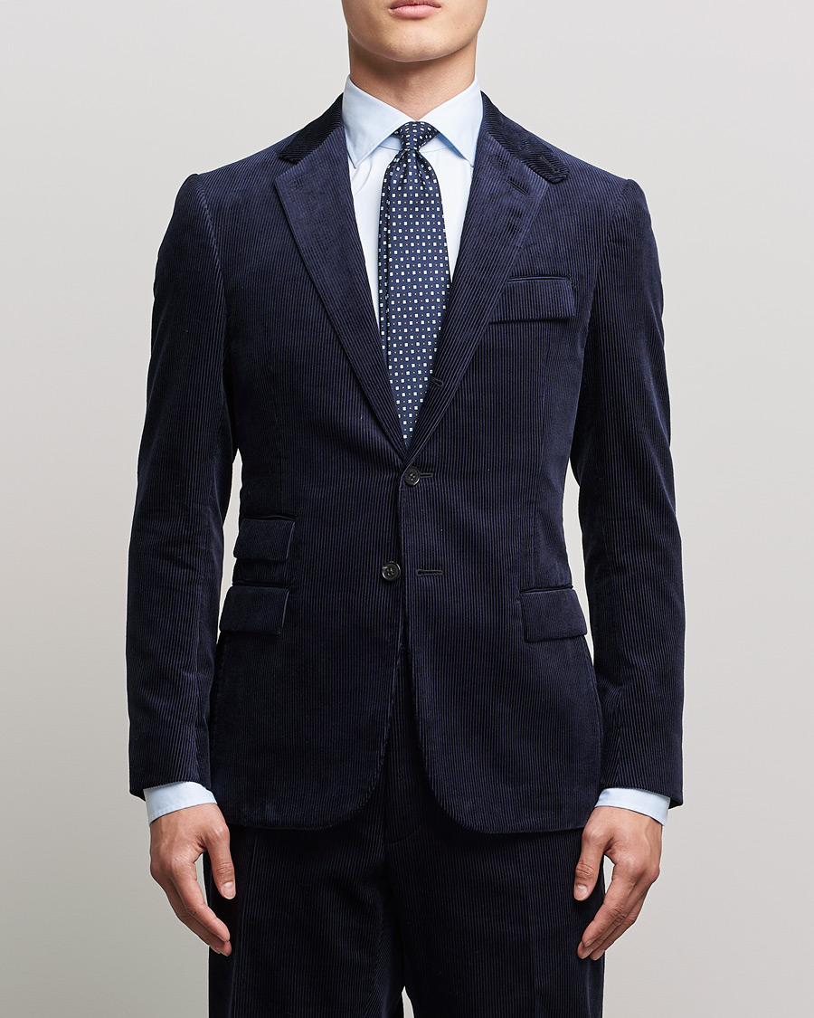 Herre | Dressjakker | Ralph Lauren Purple Label | Wale Corduroy Blazer Chairman Navy