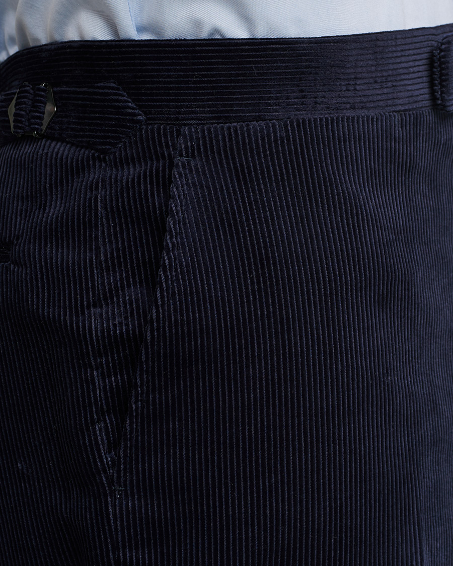 Herre | Bukser | Ralph Lauren Purple Label | Wale Corduroy Trousers Chairman Navy