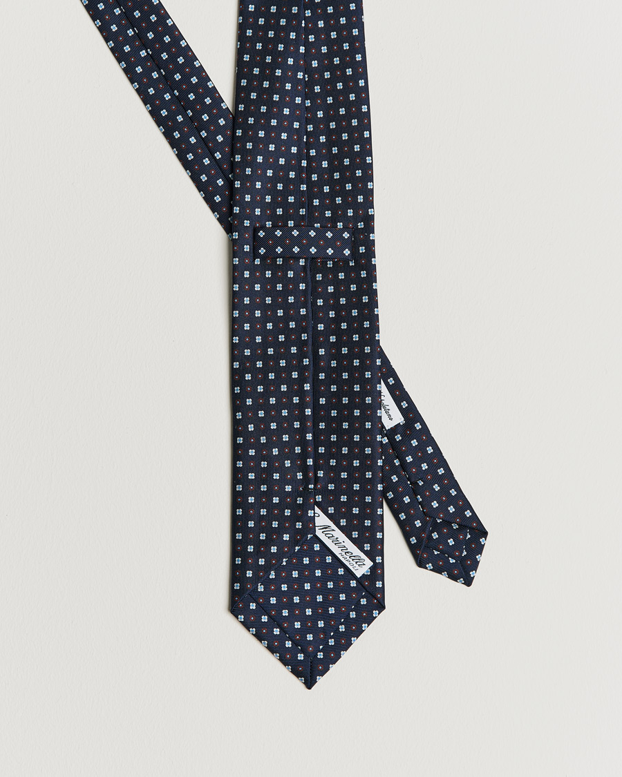 Herre | Slips | E. Marinella | 3-Fold Micro Dot Silk Tie Navy