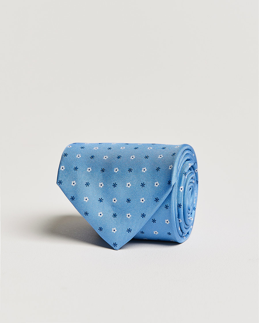 Herre | E. Marinella 3-Fold Flower Silk Tie Light Blue | E. Marinella | 3-Fold Flower Silk Tie Light Blue