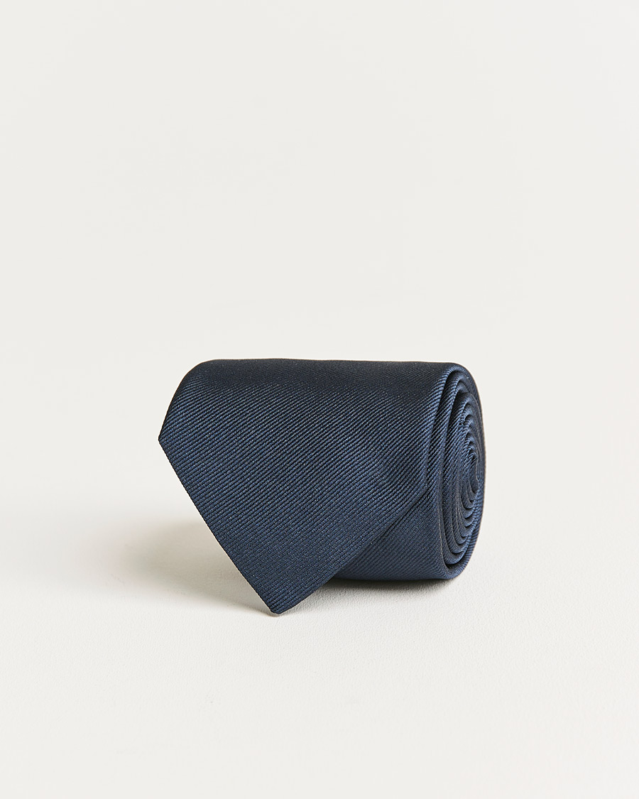 Herre | E. Marinella 3-Fold Swedish Bandiera Silk Tie Navy | E. Marinella | 3-Fold Swedish Bandiera Silk Tie Navy