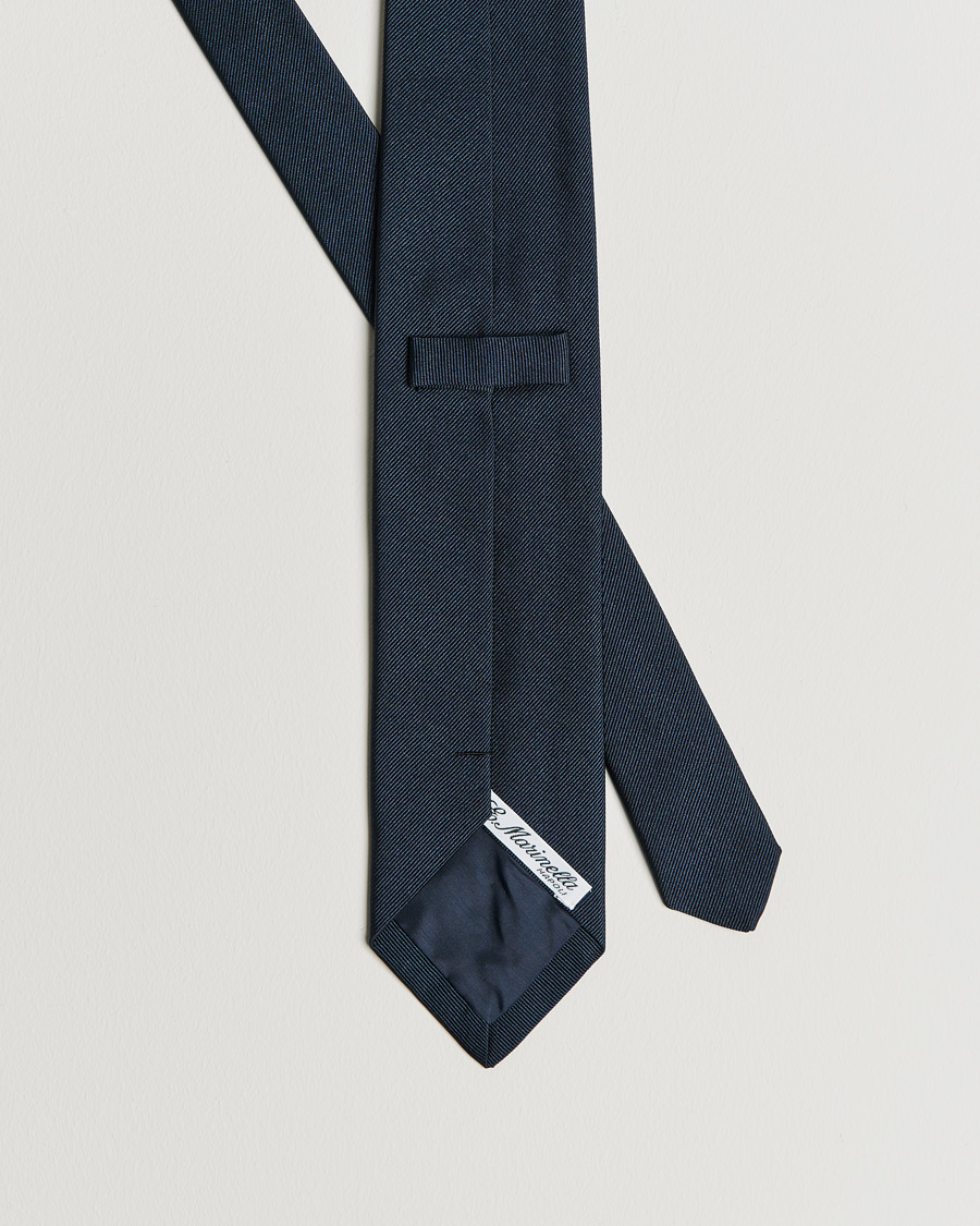 Herre | E. Marinella 3-Fold Swedish Bandiera Silk Tie Navy | E. Marinella | 3-Fold Swedish Bandiera Silk Tie Navy