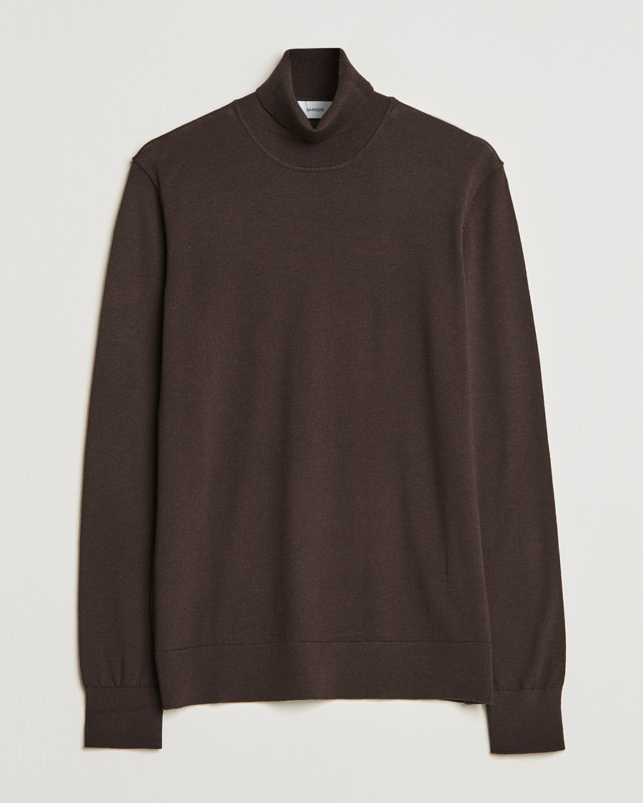 Herre | Gensere | Samsøe Samsøe | Samsøe & Samsøe Flemming Superfine Merino Wool Roll Neck Mole