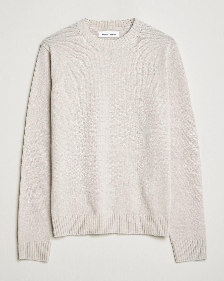 Herre | Gensere | Samsøe Samsøe | Samsøe & Samsøe Syllie Wool Crew Neck Oatmeal