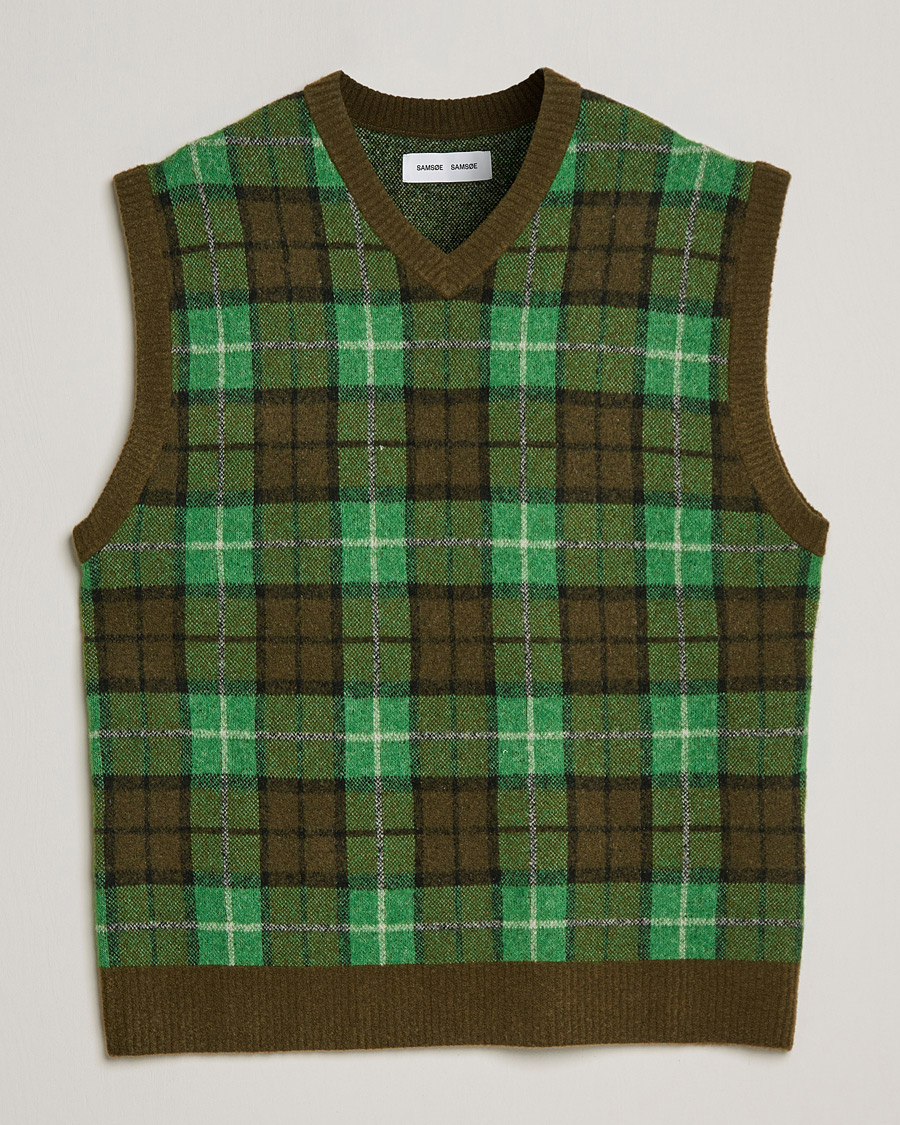 Herre | Gensere | Samsøe Samsøe | Samsøe & Samsøe James Fine Merino Knitted Vest Medium Green