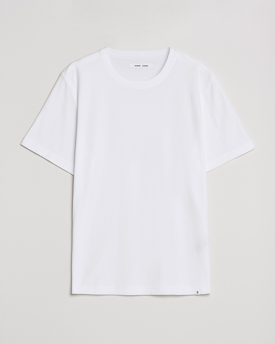 Herre | T-Shirts | Samsøe Samsøe | Samsøe & Samsøe Odin Terry Organic Cotton T-Shirt White