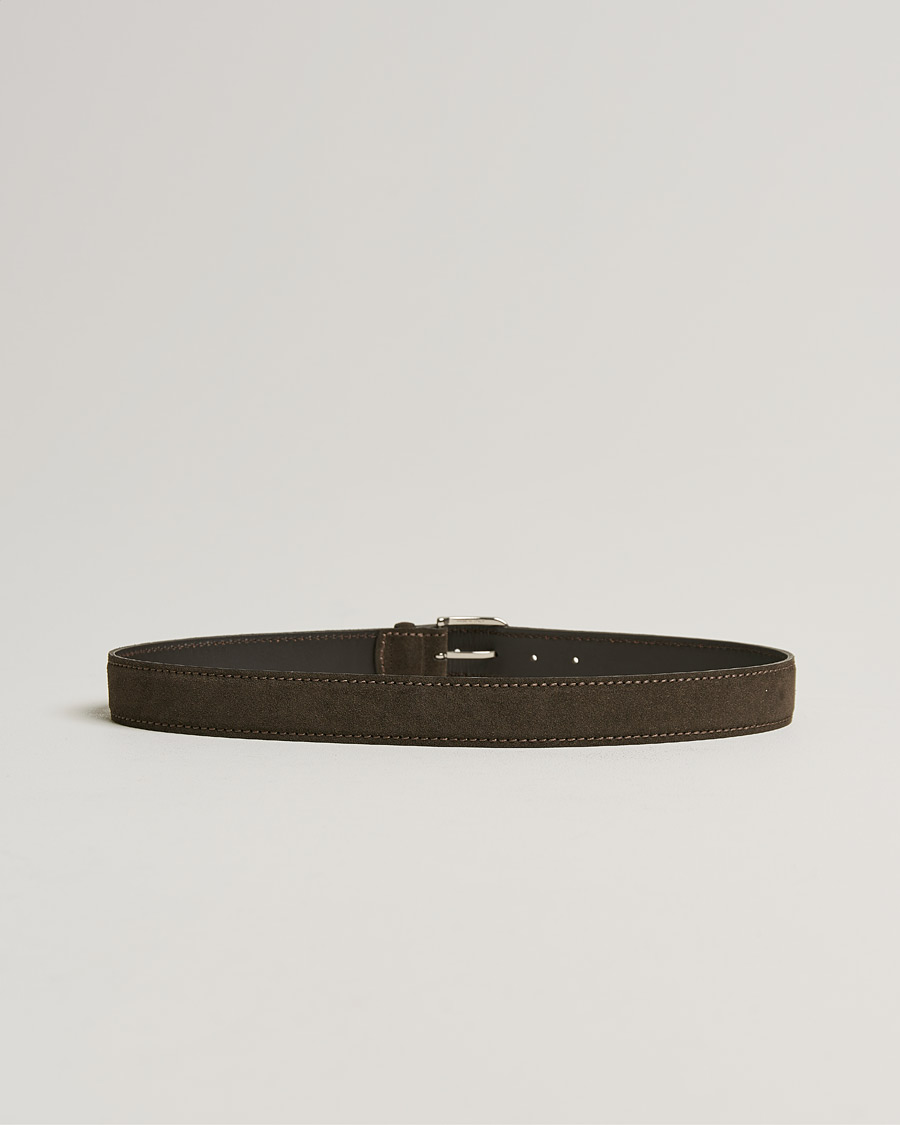 Herre | Orciani | Orciani | Suede Belt 3,5 cm Dark Brown