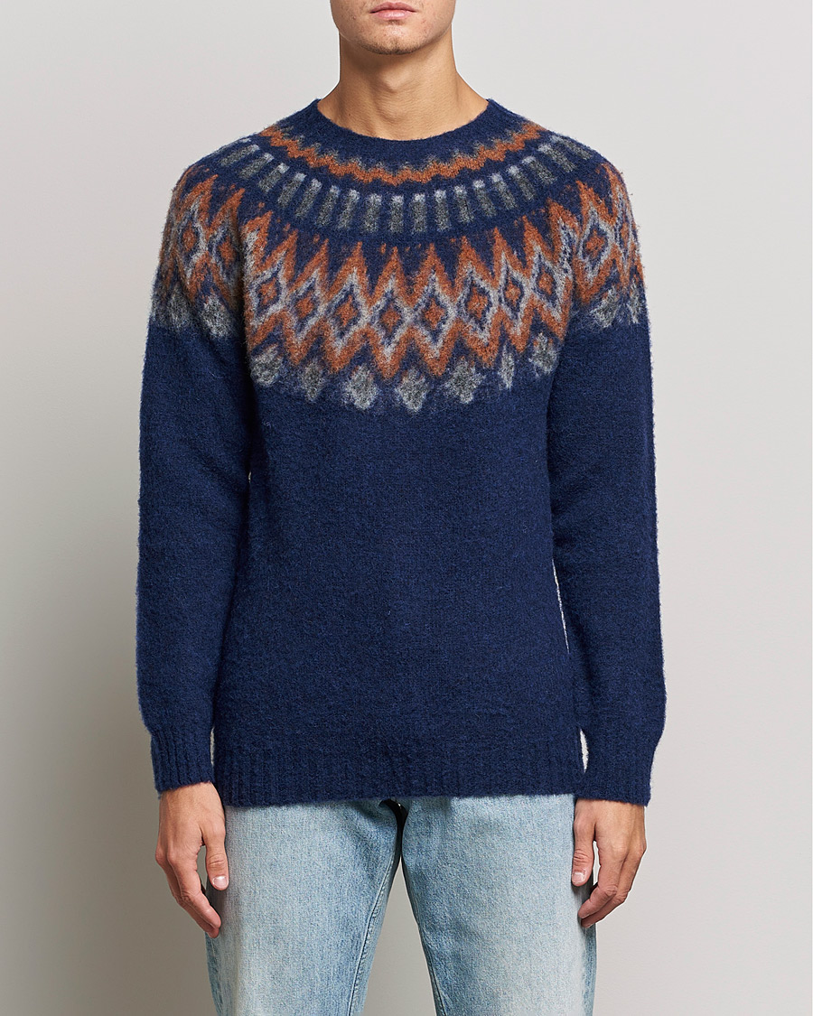 Herre | Gensere | Howlin' | Brushed Wool Fair Isle Crew Sweater Magic Blue