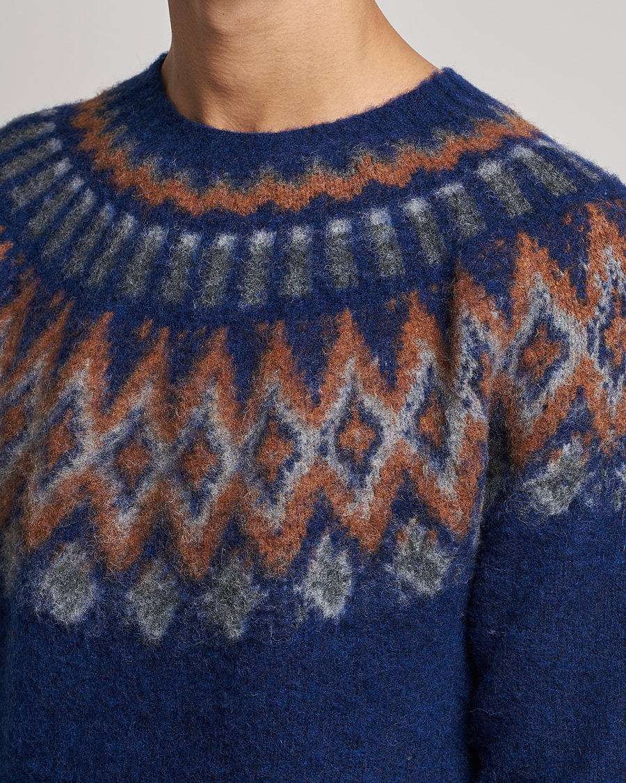 Herre | Gensere | Howlin' | Brushed Wool Fair Isle Crew Sweater Magic Blue