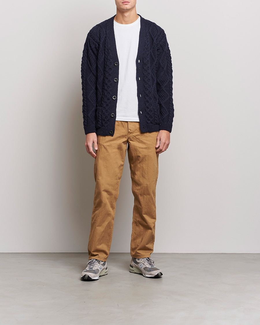 Herre |  | Howlin' | Cable Knitted Wool Cardigan Navy