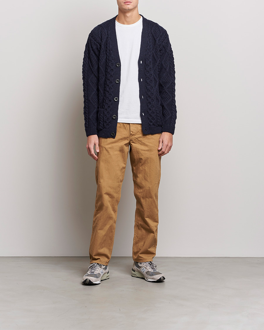 Herre | Gensere | Howlin' | Cable Knitted Wool Cardigan Navy