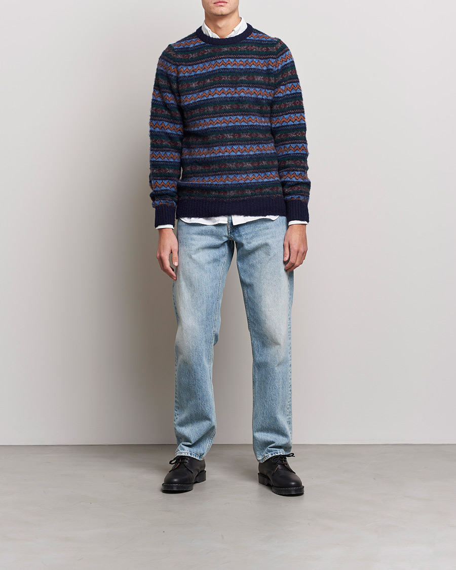 Herre |  | Howlin' | Brushed Wool All Over Fair Isle Crew Neck Navy