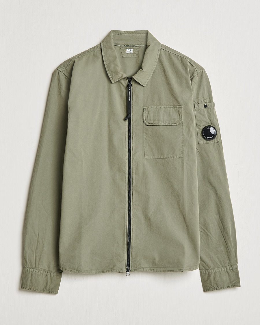 Herre | Skjorter | C.P. Company | Garment Dyed Gabardine Overshirt Green