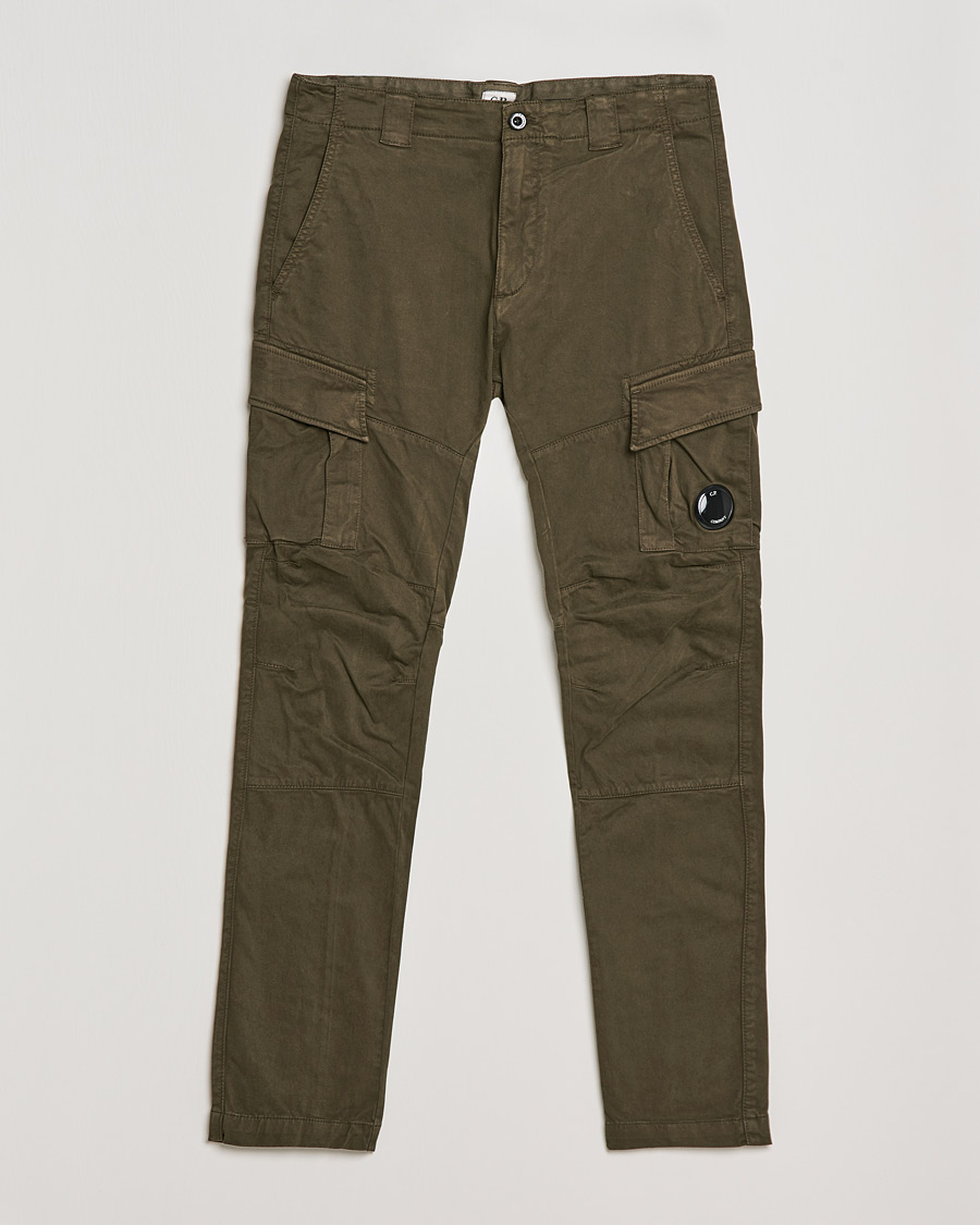 Herre | Bukser | C.P. Company | Stretch Satin Lens Cargo Pants Olive