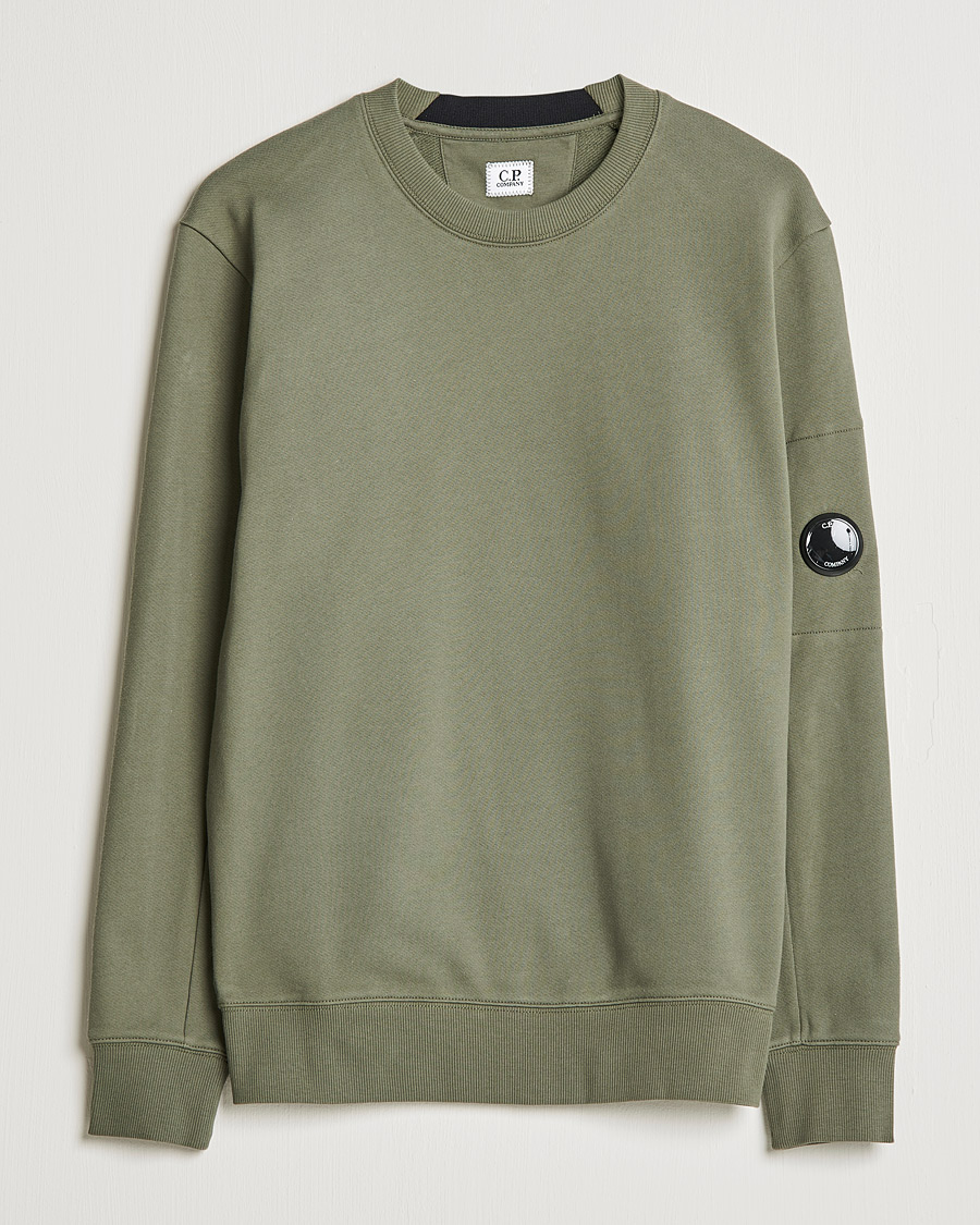 Herre | Gensere | C.P. Company | Diagonal Raised Fleece Lens Sweatshirt Green