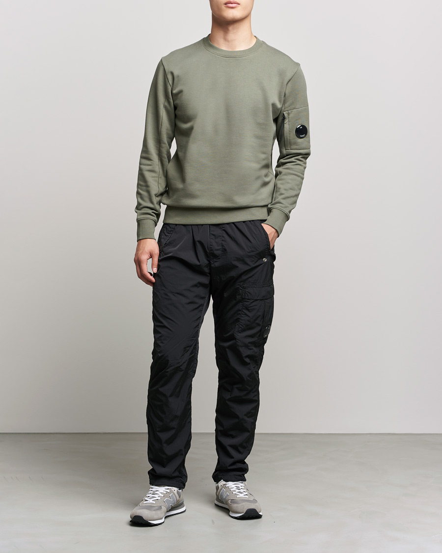 Herre | Gensere | C.P. Company | Diagonal Raised Fleece Lens Sweatshirt Green
