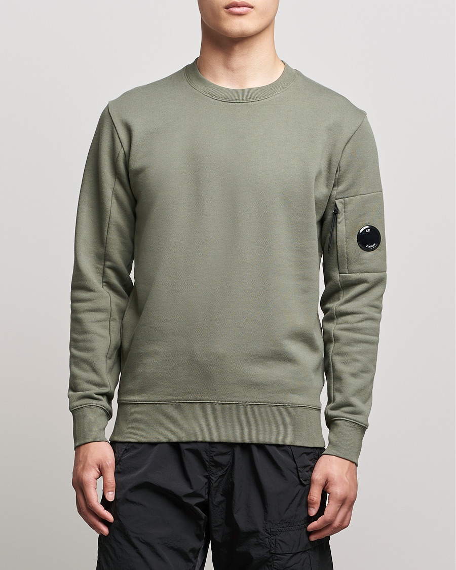 Herre | Gensere | C.P. Company | Diagonal Raised Fleece Lens Sweatshirt Green