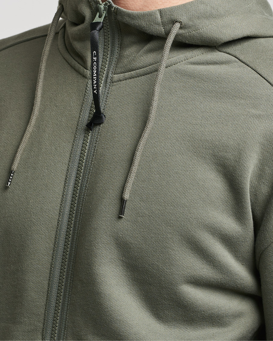 Herre | Gensere | C.P. Company | Diagonal Raised Fleece Full Zip Goggle Hoodie Green