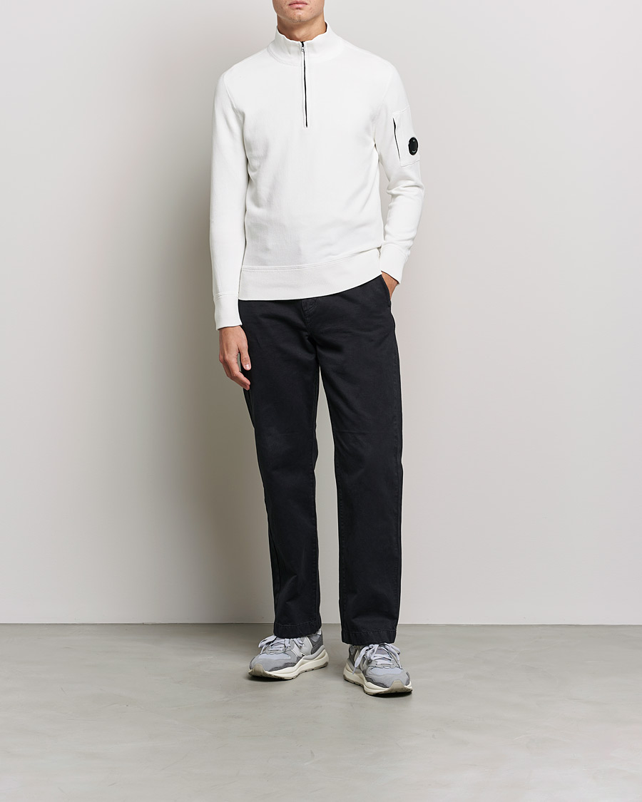 Herre |  | C.P. Company | Knitted Cotton Lens Half Zip White