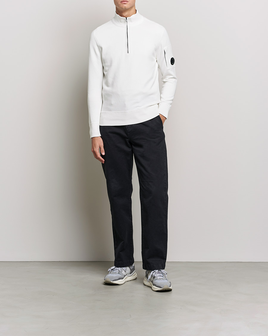 Herre | | C.P. Company | Knitted Cotton Lens Half Zip White