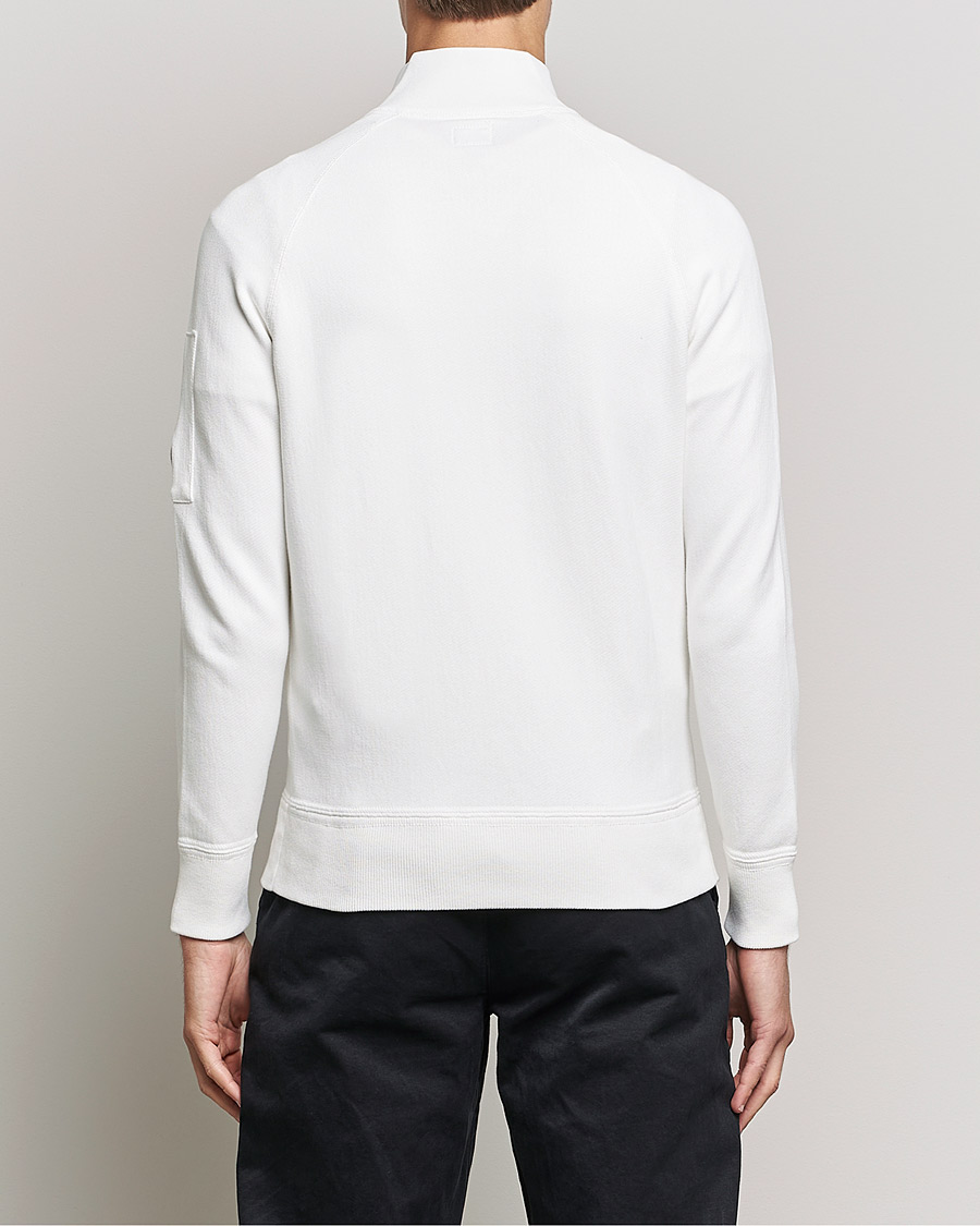 Herre | Gensere | C.P. Company | Knitted Cotton Lens Half Zip White