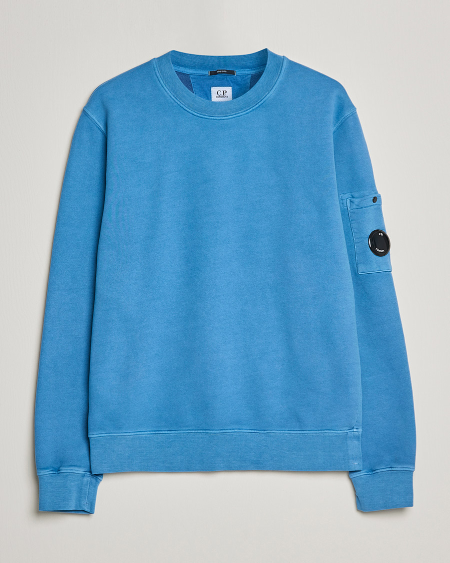 Herre | Gensere | C.P. Company | Brushed Emerized Diagonal Fleece Sweat Blue
