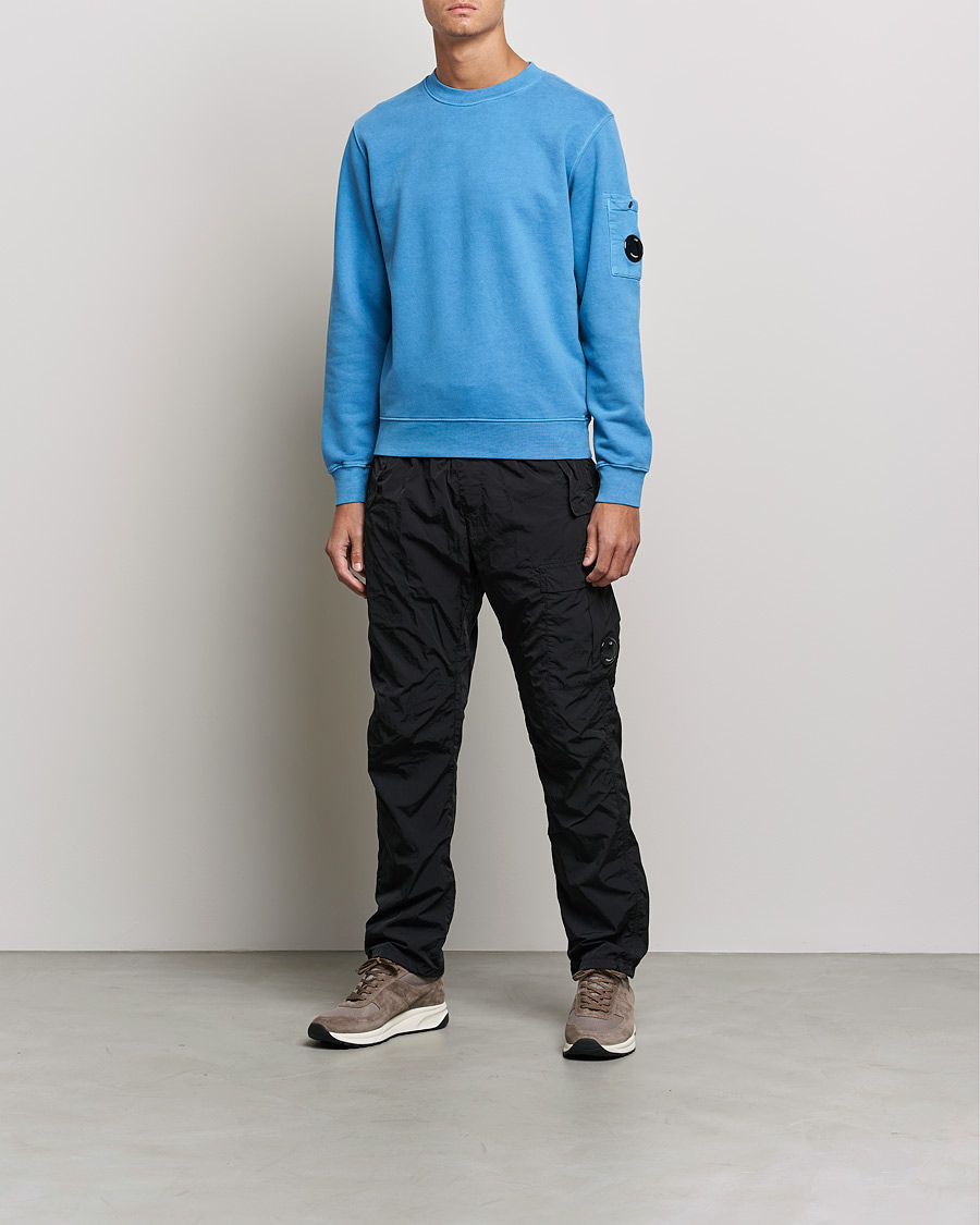 Herre | Gensere | C.P. Company | Brushed Emerized Diagonal Fleece Sweat Blue