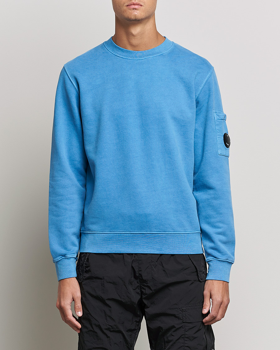 Herre | Gensere | C.P. Company | Brushed Emerized Diagonal Fleece Sweat Blue
