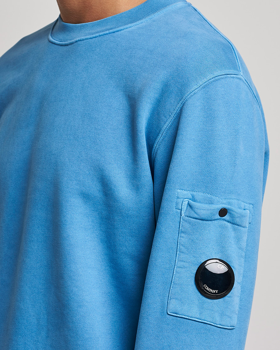 Herre | Gensere | C.P. Company | Brushed Emerized Diagonal Fleece Sweat Blue