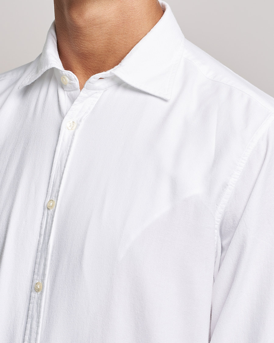 Herre | Skjorter | Massimo Alba | Genova Soft Flannel Shirt White
