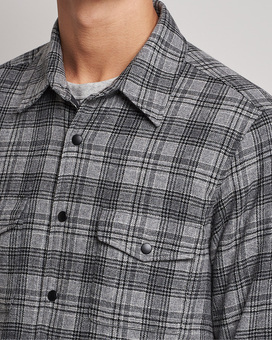 Herre | Jakker | Aspesi | Padded Wool Overshirt Grey Check