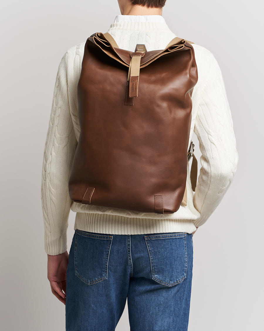 Herre | Best of British | Brooks England | Pickwick Large Leather Backpack Dark Tan