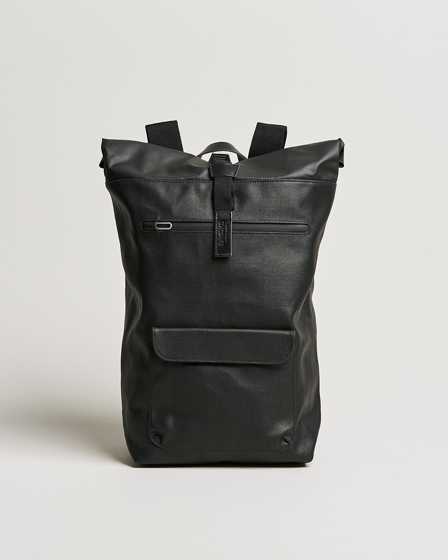 Herre | Brooks England Rivington Cotton Canvas 18L Rolltop Backpack Black | Brooks England | Rivington Cotton Canvas 18L Rolltop Backpack Black