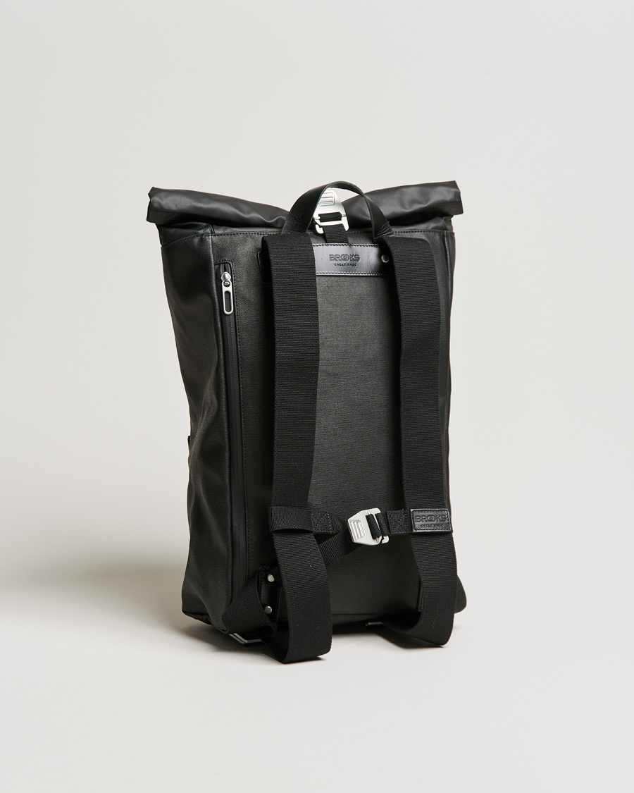 Herre | Brooks England Rivington Cotton Canvas 18L Rolltop Backpack Black | Brooks England | Rivington Cotton Canvas 18L Rolltop Backpack Black