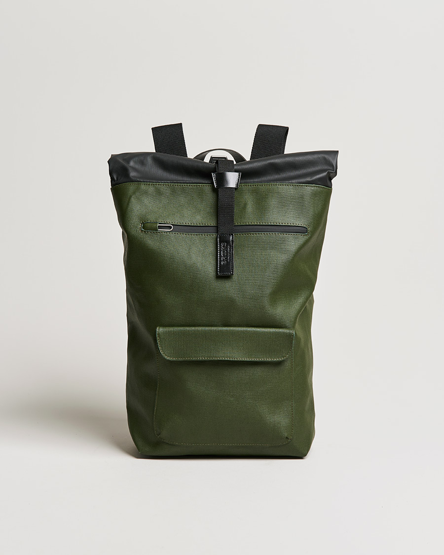 Herre | Brooks England Rivington Cotton Canvas 18L Rolltop Backpack Forest | Brooks England | Rivington Cotton Canvas 18L Rolltop Backpack Forest