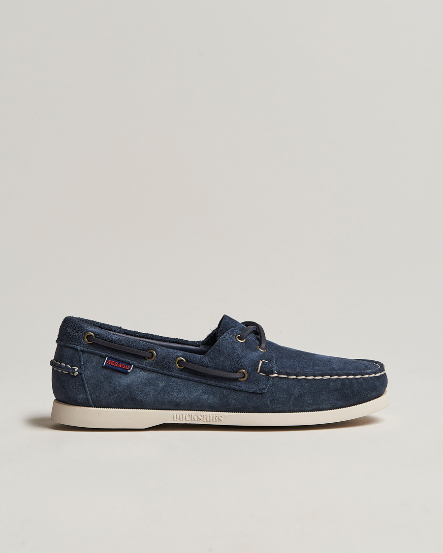 Herre | Seilersko | Sebago | Docksides Suede Boat Shoe Blue Navy