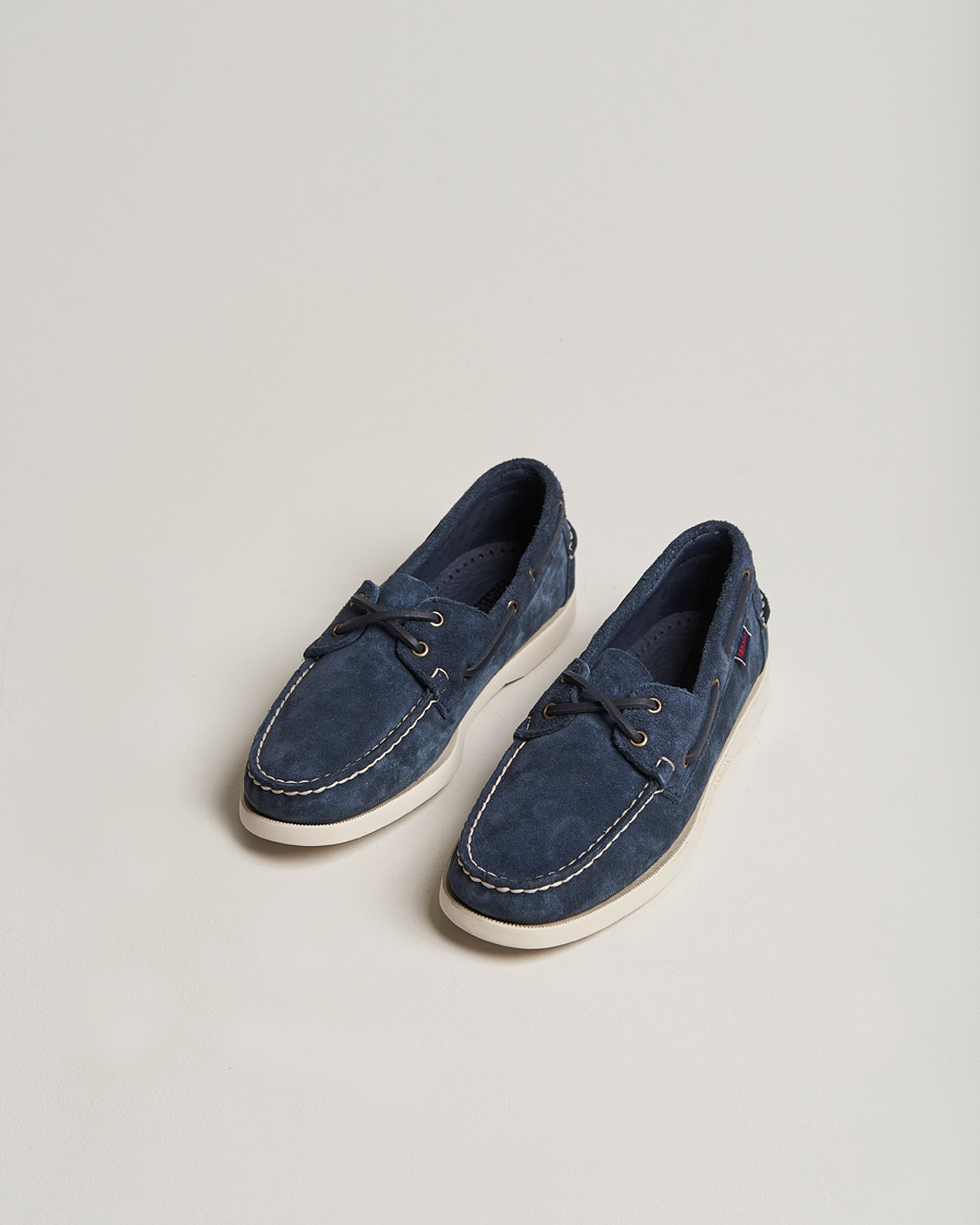 Herre | Sko i mokka | Sebago | Docksides Suede Boat Shoe Blue Navy