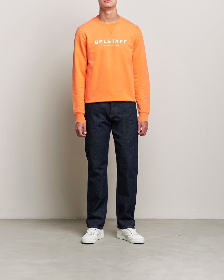 Herre | Gensere | Belstaff | 1924 Crew Neck Logo Sweat Signal Orange