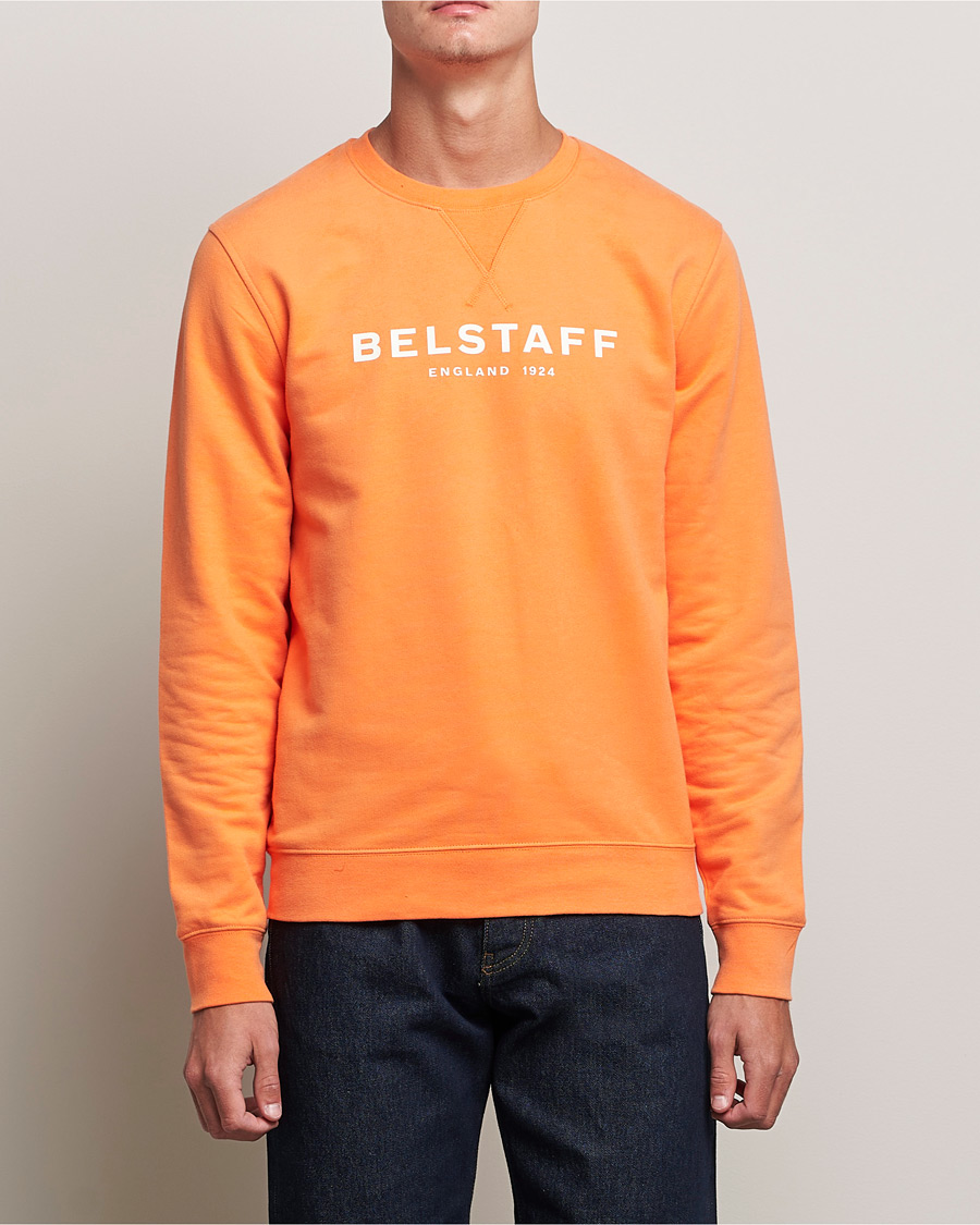 Herre | Gensere | Belstaff | 1924 Crew Neck Logo Sweat Signal Orange