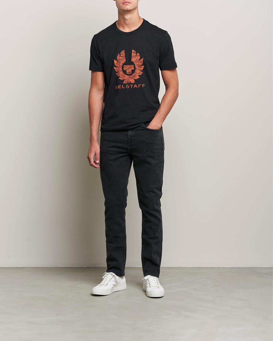 Herre | T-Shirts | Belstaff | Coteland Logo Crew Neck Tee Black/Orange