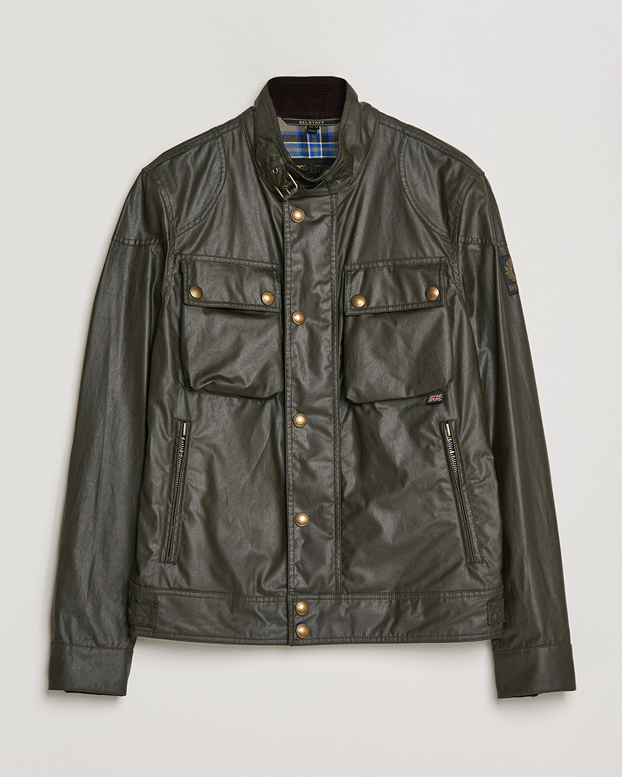 Herre | Jakker | Belstaff | Racemaster Waxed Jacket Faded Olive